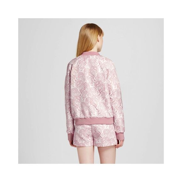 NWT Victoria Beckham SHORTS Pink Blush Floral Pleated Jacquard white paisley 6